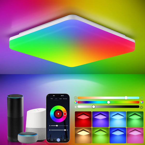 Lampe Plafond LED WiFi RGB – Contrôle APP & Vocal