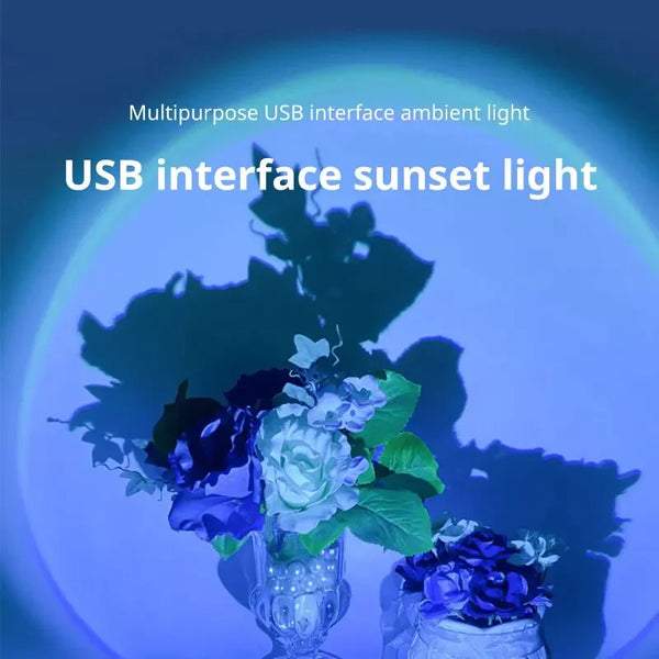 Lampe Sunset USB LED – Projecteur Arc-en-Ciel pour Éclairage d'Ambiance et Photos