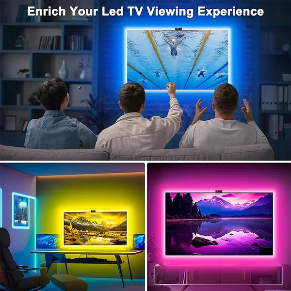 LED TV Backlight RGBIC USB – Sync Musique & Contrôle APP