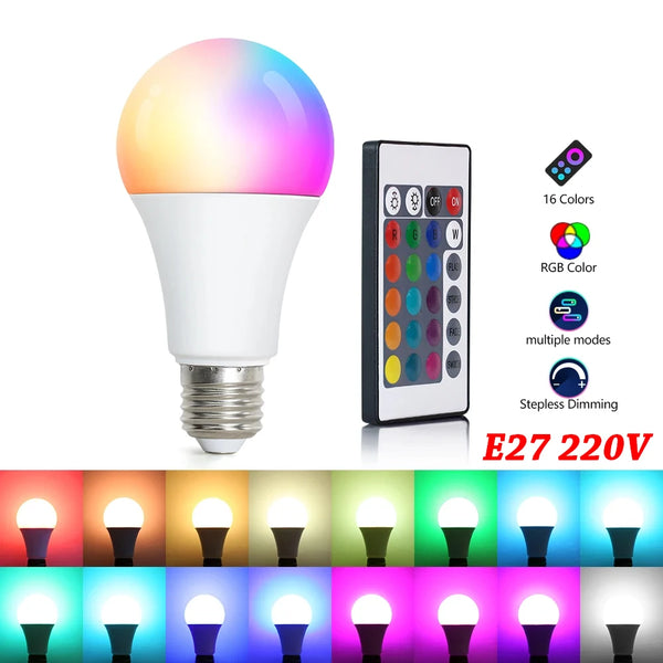 Ampoule LED RGB 16 Couleurs avec Télécommande