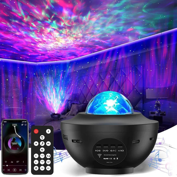 Projecteur Étoilé LED Galaxy – Lampe de Nuit Multicolore Bluetooth avec Lecteur Musique USB