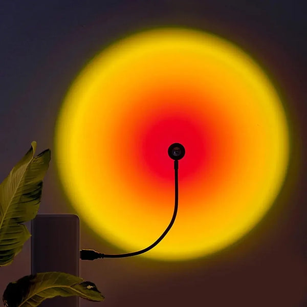 Lampe Sunset USB LED – Projecteur Arc-en-Ciel pour Éclairage d'Ambiance et Photos