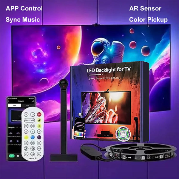 LED TV Backlight RGBIC USB – Sync Musique & Contrôle APP